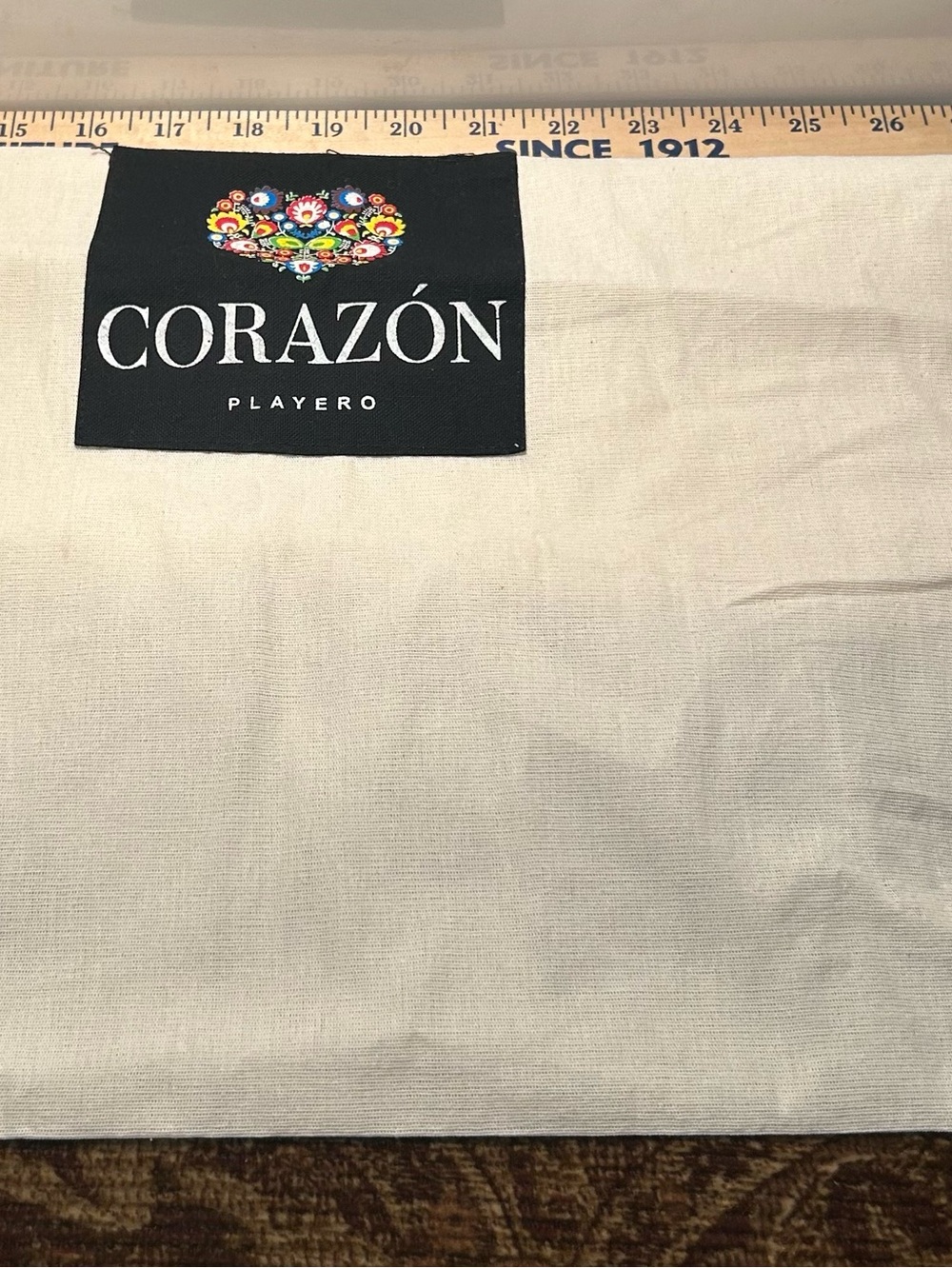 Corazon Playero Dust Bag - Cream Color w/ Heart logo - Canvas Travel Bag - Large